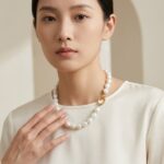 Necklaces Pure Baroque Gold-Plated Necklace with Irregular Pearls