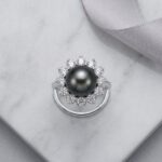 Rings 925 Sterling Silver Ring with Natural Tahitian Black Seawater Pearl