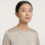 Necklaces AAA Grade Rice-Shaped Oval Freshwater Pearl Necklace with Silver Clasp