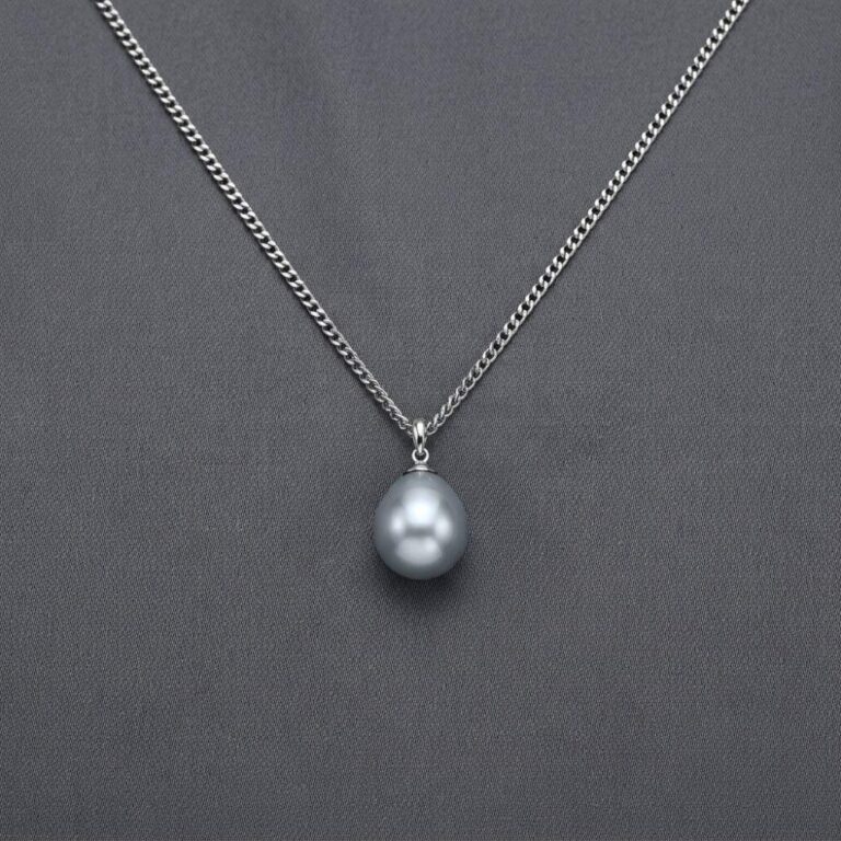 Necklaces Single Baroque irregular pearl versatile clasp necklace made of genuine gray Akoya seawater pearls