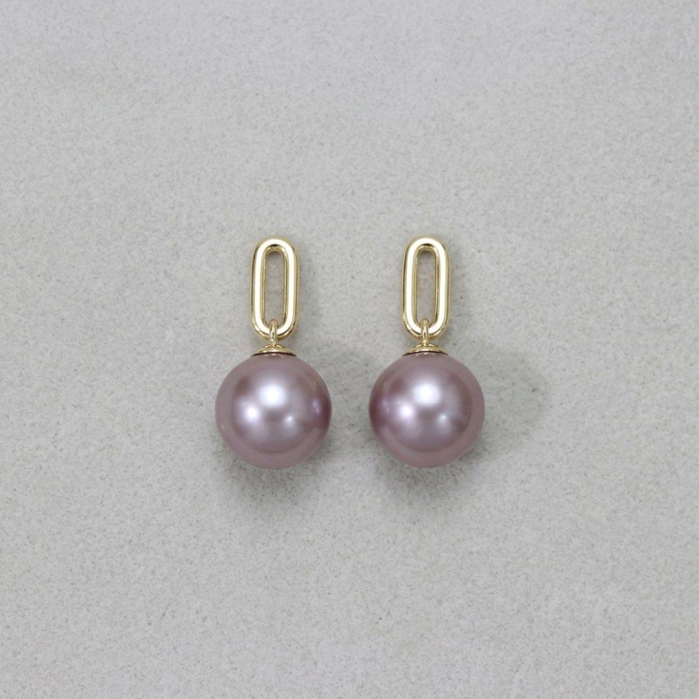 Earrings Natural Purple Freshwater Pearl Drop Earrings