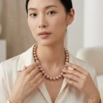 Necklaces AAA Grade Champagne Freshwater Pearl Necklace with Silver Clasp