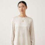 Necklaces Freshwater Rice Pearl Necklace with Gold-Plated White Mother-of-Pearl Pendant
