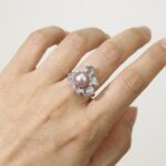 Rings 925 Sterling Silver Floral Ring with Freshwater Pearl
