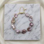 Bracelets Irregular Purple Baroque Pearl Magnetic Clasp Bracelet