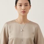 Necklaces High-luster Single Freshwater Pearl Adjustable Y-Shaped 925 Sterling Silver Chain