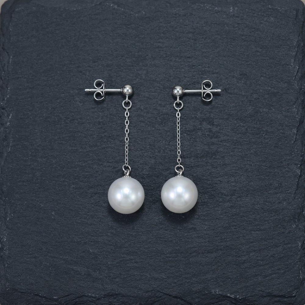 Earrings Long Drop Earrings with Freshwater Pearls
