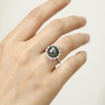 Rings 925 Sterling Silver Ring with Natural Tahitian Black Seawater Pearl