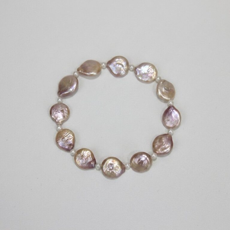 Bracelets Pink-Purple Tone Irregular Baroque Pearl Bracelet