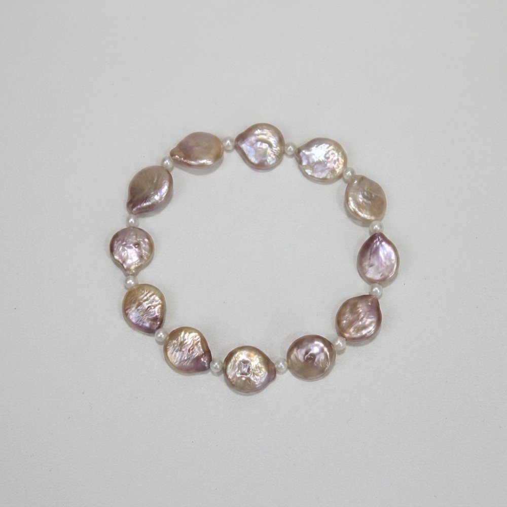 Bracelets Pink-Purple Tone Irregular Baroque Pearl Bracelet