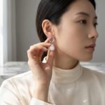 Earrings Textured Silver Hoop Baroque Pearl Drop Earrings