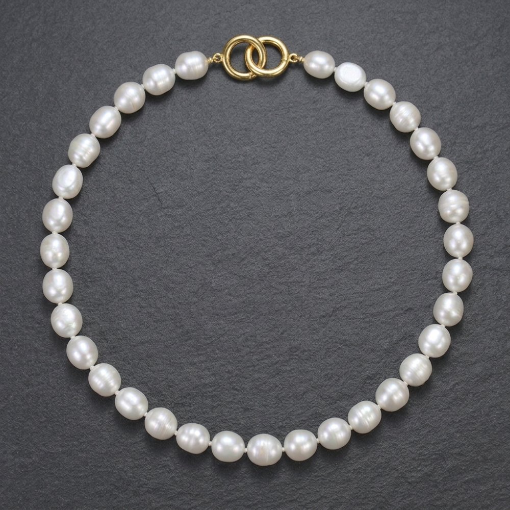 Necklaces Pure Baroque Gold-Plated Necklace with Irregular Pearls