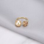 Rings Freshwater Pearl Gold-Plated Silver Open Ring