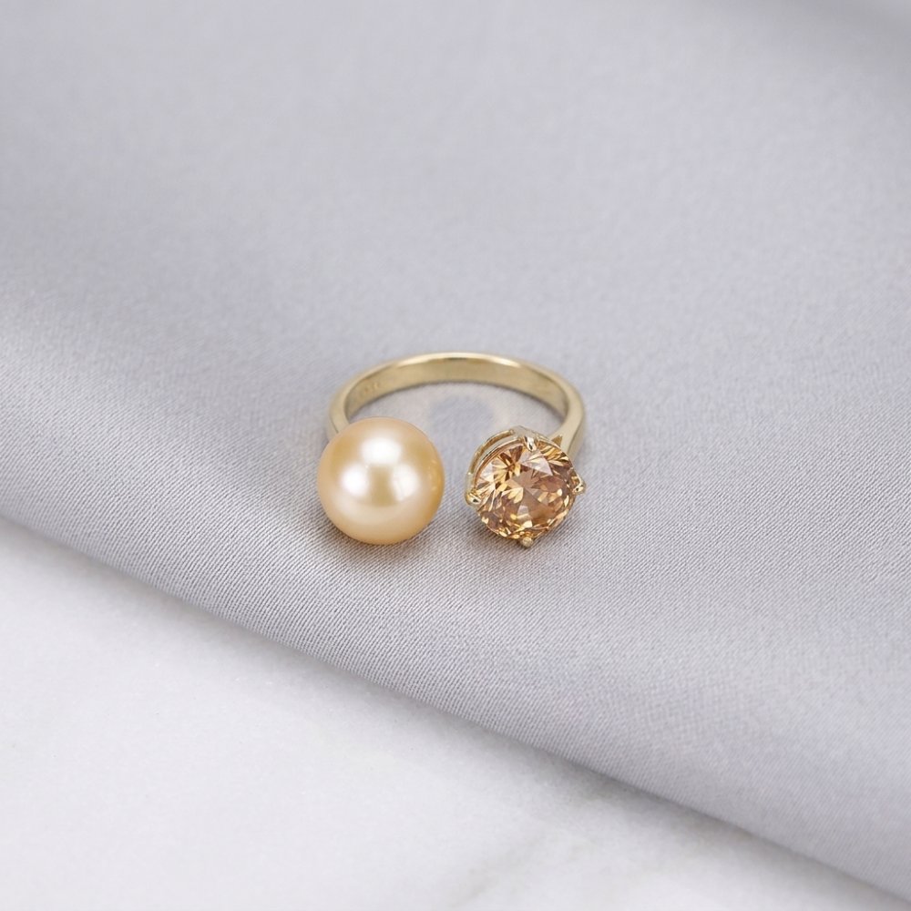 Rings Freshwater Pearl Gold-Plated Silver Open Ring