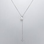 Necklaces High-luster Single Freshwater Pearl Adjustable Y-Shaped 925 Sterling Silver Chain