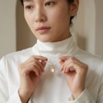 Necklaces Freshwater Rice Pearl Necklace with Gold-Plated White Mother-of-Pearl Pendant