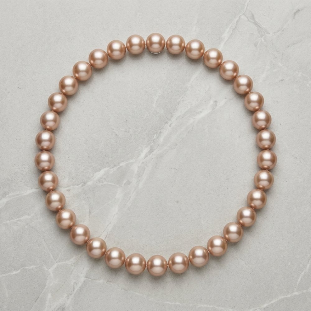 Necklaces AAA Grade Champagne Freshwater Pearl Necklace with Silver Clasp